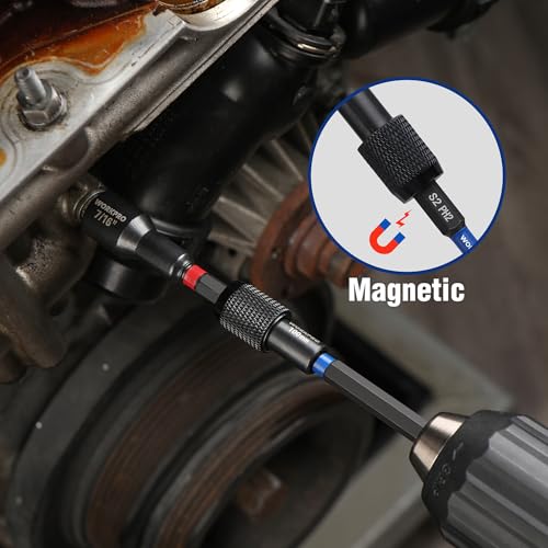 Image of WORKPRO 27 PCS Magnetic Nut Driver Set, Impact Drill Driver Bit 1 /4 inch Hex Shank, SAE & Metric Cr-V Steel Power Nut Drivers with Quick-release Extensions, Impact Socket Adapters, Bit Holder and Toolbox