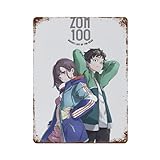 YXWOYNHY Póster de zombi 100% anime, decoración de pared, póster de metal moderno, decoración del hogar, póster de metal, decoración del hogar, bar, tienda, letrero vintage, regalo de 15.7 x 11.8