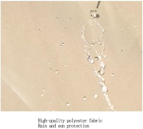 6.5ft 8ft Half Rectangular Umbrella Replacement Canopy - Durable Beige Top Cloth for Small Wall Umbrellas, 5 Ribs, Perfect for Patio, Garden, and Outdoor Use (2.5x1.2m/8x4ft)