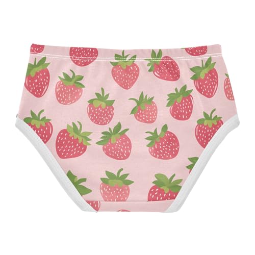 Wusikd Cute Strawberries Girls' Underwear Cotton Pink Girls Briefs Soft Toddler Underwear 2T2
