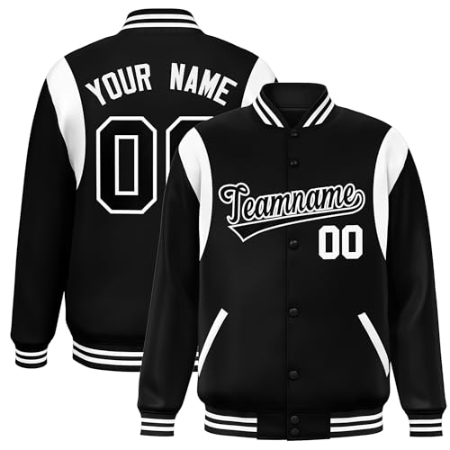 Custom Varsity Jacket Casual Letterman Baseball Bomber Jacket Personalized Name Number for Men Women Kids