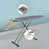 Jakeefud Deluxe Ironing Board with Heat Resistant Cover and Thicken Felt Pad, Heavy Sturdy Legs,Full Size Hanger Iron Board,Foldable (L-Grey)