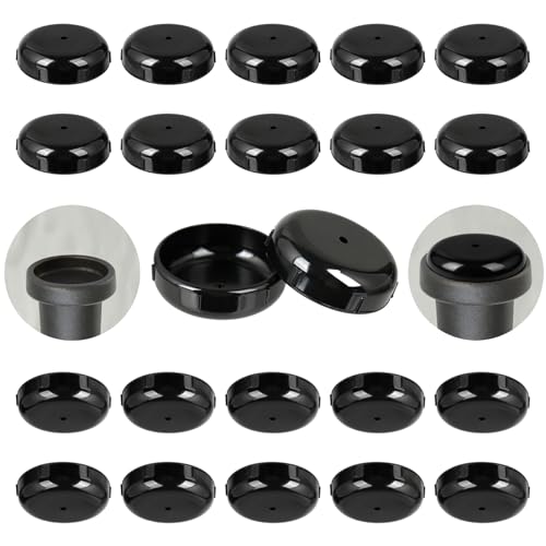 Wrought Iron Patio Furniture Feet Caps - Furnigear 1-1/2 Round Plastic Outdoor Chair Leg Caps Floor Protectors for Metal Chairs & Tables Patio Furniture Replacement Rubber Feet (24 Pack Black)