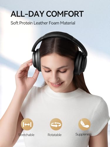 Image of 1MORE SonoFlow Pro HQ51 Active Noise Cancelling Headphones, -45dB QuietMax ANC, 40mm DLC Driver, Hi-Res Wireless /Wired, 65H Long ANC Playtime, LDAC Bluetooth, Comfort Soft Over-Ear Headphones with Mic