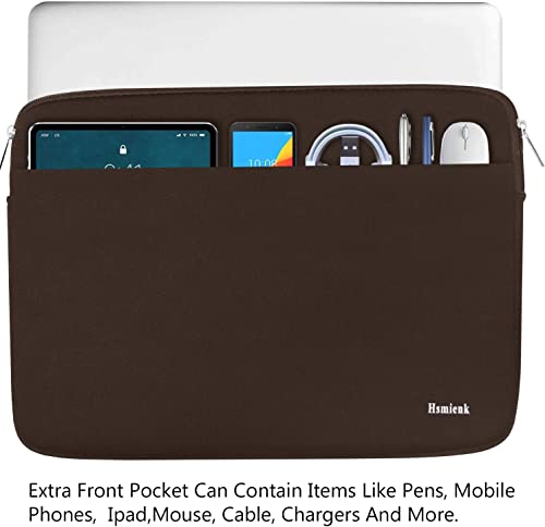Image of Laptop Sleeve Bag 15.6 inch, Shockproof Protective Notebook Case with Accessory Pocket, Briefcase Carrying Laptop Sleeve for 15.6 inch HP, ASUS, Dell, Lenovo, Acer -Coffee