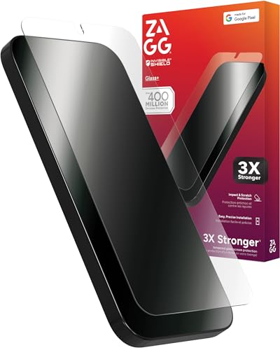 ZAGG Glass+ Google Pixel 10/10 Pro Screen Protector Extreme Impact & Shatter Protection Scratch-Resistant Smudge-Resistant Fingerprint Scanner Compatible InvisibleShield Easy Installation