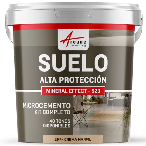 KIT DE MICROCEMENTO PARA SUELOS DE ALTA PROTECCIÓN - 2 m² (en 2 capas) Crema Marfil - ARCANE INDUSTRIES