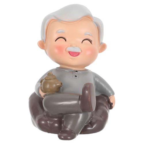 HOOWIFFY Estatua de Abuelo Diseño Fácil de Almacenar de Resina en Sofá Obsequio de Aniversario para Decoración de Repisa y Tartas para Padres