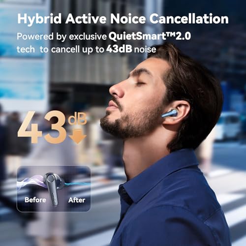 Image of EarFun Air Pro 3 ANC Earbuds Bluetooth Wireless 2023 VGP Gold Award, Qualcomm aptX Adaptive Sound, 6 Mics CVC 8.0 ENC Wireless TWS Earbuds, Bluetooth 5.3, Multipoint Connection (Navy Blue)