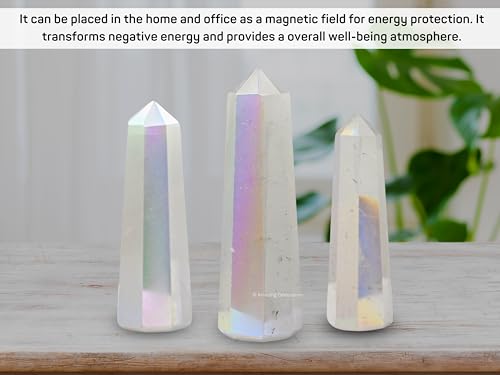 Image of Amazing Gemstone Angel Aura Rose Quartz Crystal Towers ~ Natural Healing Crystal Point Obelisk for Reiki Healing and Crystal Grid (2 inch to 3 inch Inch)