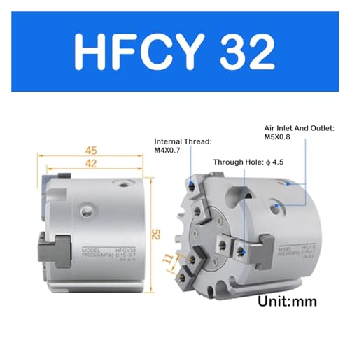 Cylindre à doigts HFCX63 grand alésage à griffes synchronisées robustes - 3