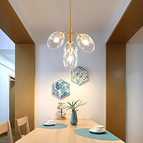 Luz de techo de decoración moderna G4 con esferas de cristal translúcido 3