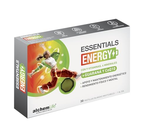ESSENTIALS ENERGY a base de 9 Vitaminas, 4 Minerales, extracto de Guaraná, y Coenzima Q10