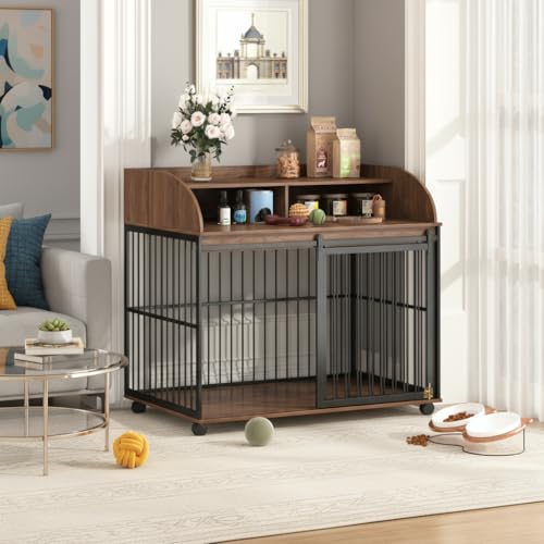 Casaphoria 44' Large Dog Crate Furniture with Sliding...
