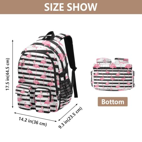 Mochila de 17.5 pulgadas con compartimento acolchado para portátil y diseño de rayas 3