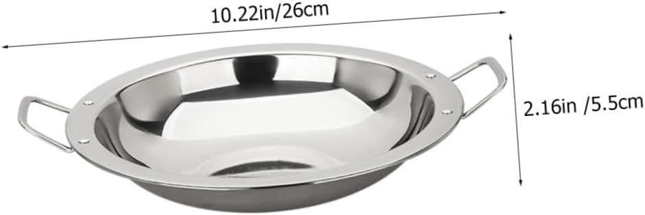 Unomor Thickened Stainless Steel Cooking Pan Kitchen Supply Hot Pot Paella Smooth Induction Pan Easy to Use