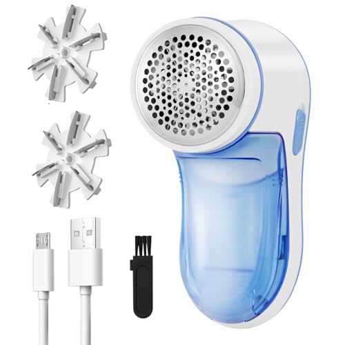 Rasoir Anti Bouloche, Rasoir Anti-bouloche avec Prise USB avec 2 Lame Rechange, Retire Peluche et Bouloches Rapidement et Efficacement, Épilateur pour...