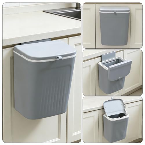 Caneca de basura plástica colgante con tapa 3.2 galones