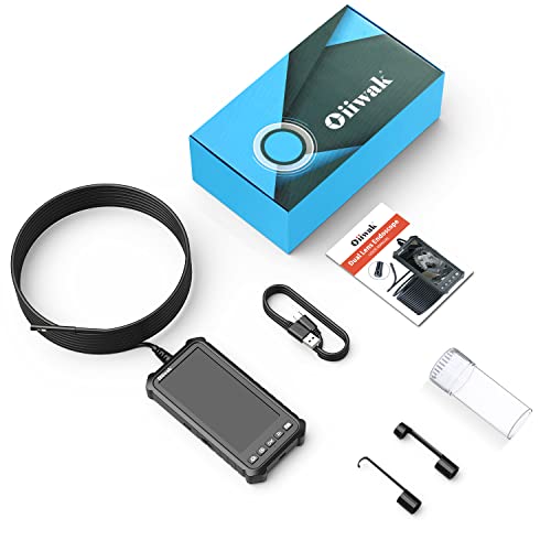 5.18" Ips Screen Dual-Lens Industrial Endoscope, Oiiwak Inspection Camera 1080P Hd 2Mp Bore Scope Snake Camera Waterproof Sewer Pipe Drain Plumbing Snake Camera 7 Led Lights 32Gb Tf Card (1.5M/5Ft) #TOP7