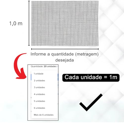 Tela Mosquiteira Fibra Vidro Cinza x 1,00m (por metro)