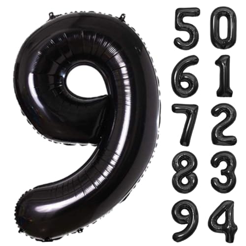 Diva 数字バルーン ビッグ約90cm バルーン 風船 大きい 巨大 数字 ビッグバルーン 大きい風船 飾り付け 誕生日 記念日 イベント 内祝い くすみ 9 ブラック
