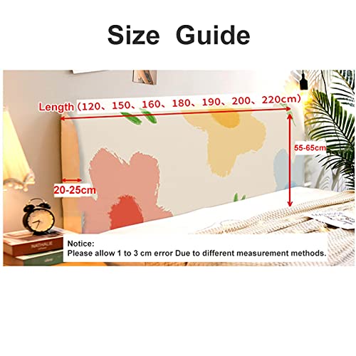 Hoofdeinde Cover, Bed Head Cover Elastische Bedhead Cover Stofhoes Verwijderbare Nachtkastje voor Slaapkamer Decor W150xH65cm 03 - Afbeelding 6