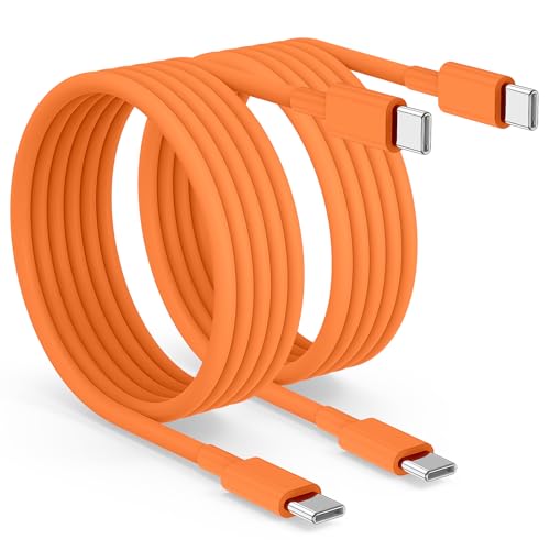 Image of 2pack 6ft USB C to C Cable, 60W Type C to Type C Fast Charging Cord for iPhone 17 16 15 Pro, Pro Max, Plus, iPad Pro, MacBook Air 13 inch, iPad Pro, Air, for Samsung Galaxy S25 and More, Orange
