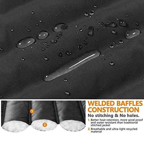 Little Donkey Andy Women's Warm Waterproof Puffer Jacket Hooded Windproof Winter Coat With Recycled Insulation Upgraded Black S #TOP2