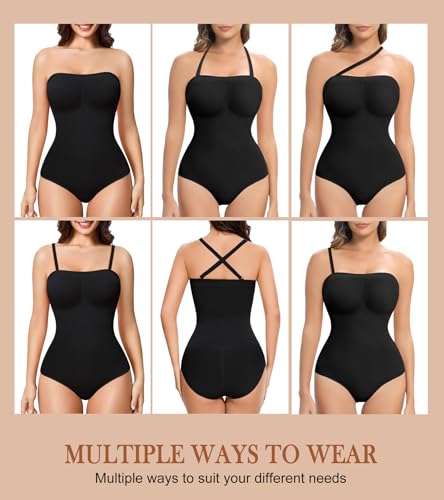 Image of Strapless Shapewear for Women Tummy Control Triangle Bodysuit Body Shaper
