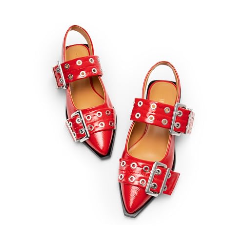 DREAM PAIRS Women's Slingback Ballet Flats, Pointed Toe Buckle Comfortable Dress Slip-on Flat Shoes3