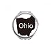 Ohio America USA Map Outline Hand Compact Mirror Round Portable Pocket Glass