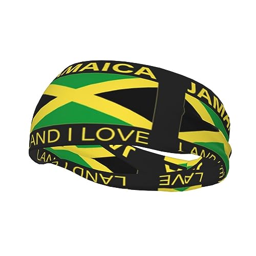 Cute Jamaica Flag Sports Headband Jamaican Sweatband for Men Women Running Cycling Yoga Fitness Workout
