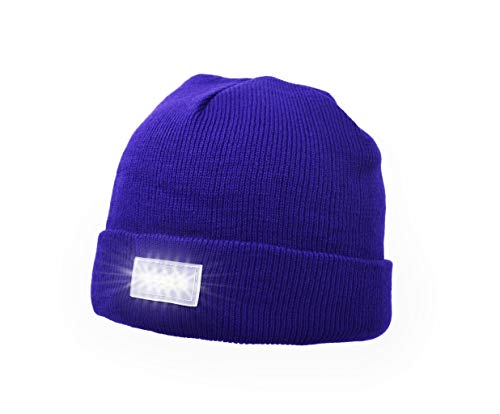 UltraKey Projecteur Bonnet Extérieur, 5 LED Intégrées Lumineuses Unisexes,Idéal pour Les Activités de Plein Air, La Fête, Les Vacances Bleu