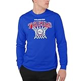 Junk Food Philadelphia 76Ers Nothing But Net - NBA Adult Long Sleeve Fan T-Shirt for Men & Women Royal Blue