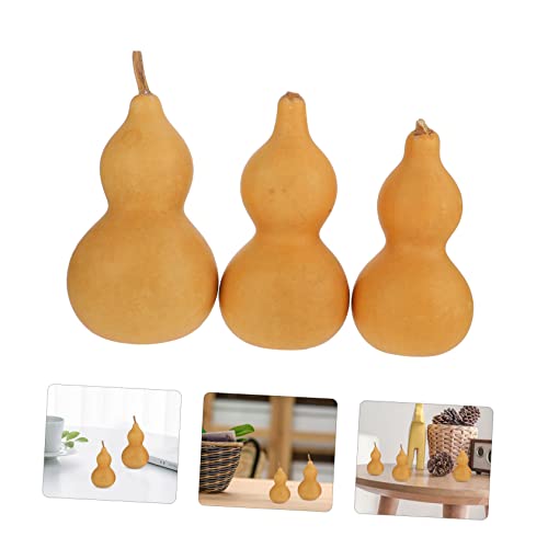 Hohopeti 6 ピース DIY ドライ デスクトップ 形 木製 置物 ギフト 瓢箪 ロウ ナチュラル 装飾 中華 飾り 置物 風水 キュウリ 置物 水 オフィス 呉 福 装飾品 家庭用 工芸品 [5]