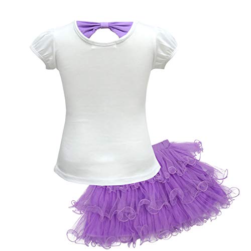 Image of Dressy Daisy Girls Unicorn Clothing Set (Cotton Tee Shirt with Tutu Skirt) Fancy Dress Up Clothes, Blue Pink Purple