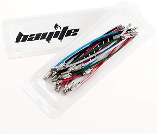 Bayite Key Rings Stainless Steel Wire Keychains Cable Heavy Duty Luggage Tags Loops Tag Keepers 2Mm Twist Barrel Pack Of 12 (Cable Length: 4 Inches) #TOP7