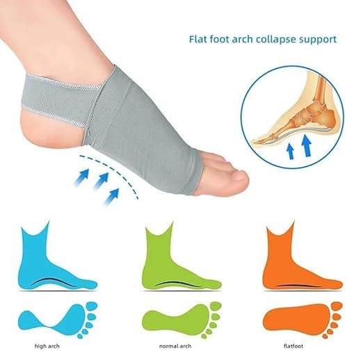 Arch Support Sleeves with Plantar Relief, Pain Flat Feet, Heel Spurs,with Built-in Gel pad Comfortable Compression Foot Sleeves 1 pairs (Beige) - Image 7