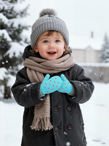Image of Cooraby 6 Pairs Toddler Magic Stretch Mittens Winter Unisex Baby Knitted Gloves Mittens