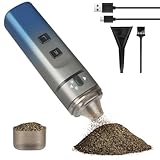 Electric Spice and Seasoning Grinder - Portable Rechargeable Grinder for Kitchen Use, Adjustable Coarseness, USB Charging, Includes Funnel and Cleaning Brush - Blue(Ocean Mist) (Ocean Mist)