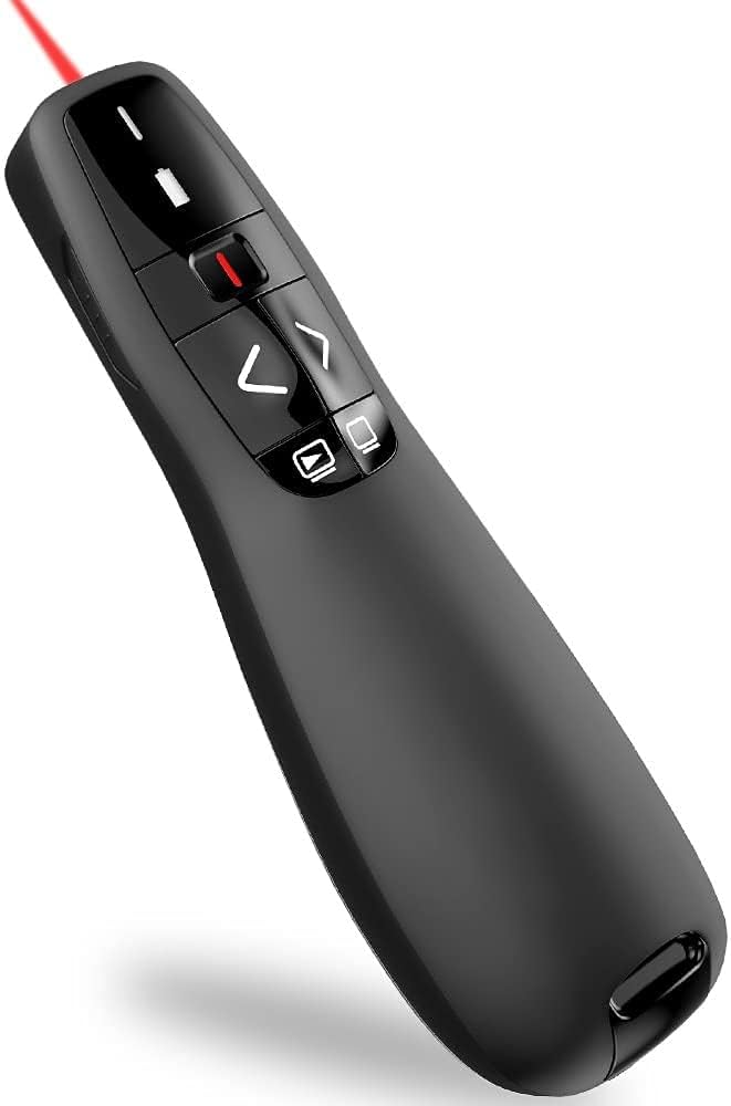 Drumstone (𝗦𝗽𝗲𝗰𝗶𝗮𝗹 𝗘𝗱𝗶𝘁𝗶𝗼𝗻 + 𝟱-𝗬𝗿 𝗪𝗮𝗿𝗿𝗮𝗻𝘁𝘆) Wireless Presenter Remote with Red Light Pointer: USB PPT Clicker for PowerPoint & Presentations - Long 100M Range, Plug & Play!-image-36