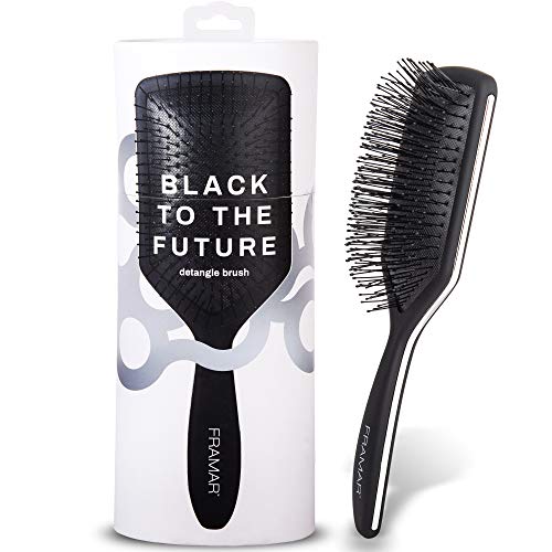 Framar Detangler Brush, Paddle Brush  Elegant Detangling Brush, No more Tangles Hair Brush  Hair Brushes for women, men and children (Black)