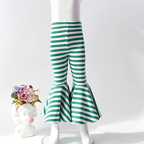Kids Girls Bell Bottom Leggings Toddler Striped Long Pants Girl Stretchy Ruffle Leggings Bell Bottom Pants2