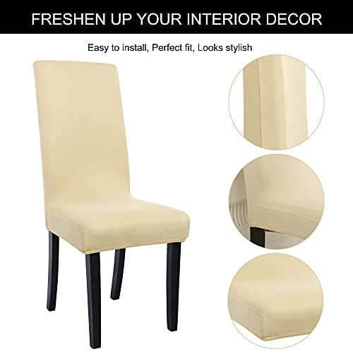 Uxcell Dining Chair Covers, Stretch Bar Stool Slipcover Solid Classic Kitchen Chair Protector Spandex Short Chair Seat Cover For Home Decorative/Dining Room/Party/Wedding Beige #TOP4