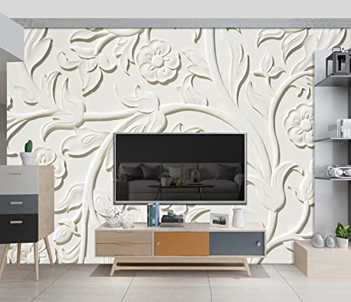 Papier peint 3D relief fleurs 406x274 cm pour salon et chambre