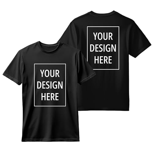 Image of Peppyzone Customised T Shirt for Men & Women | Cotton Unisex Personalised Photo & Text Printed Customized Tshirt | Custom Printing T-Shirt with Name, Logo, & Design