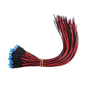 50Pcs 3/5/10mm Pre-Wired Diffused LED Diodes Multi Colors Light DC 9-12V(Blue Light-3mm)