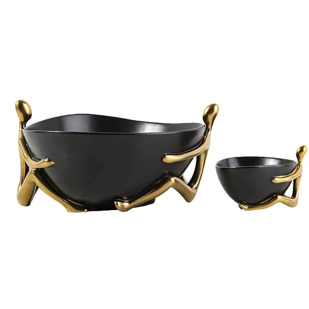 Plateau à bijoux en céramique et sculpture vide-poche or pour déco de table
