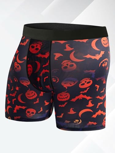 Men's Underwear Boxer Briefs Halloween Pattern Breathable Stretch Funny Novelty Gag Gifts for Men Elastic Underpants3