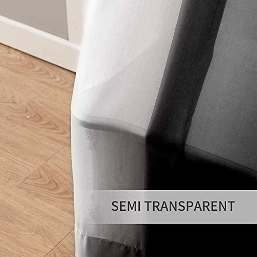 Melodieux Black Ombre Sheer Curtains Gradient Rod Pocket Voiles, 56x81 inch, 2 Panels